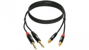 KLOTZ Kabel Audio 2x Jack 6,3mm Mono (wtyk) / 2x RCA Cinch (wtyk) 6m