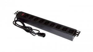 Listwa zasilająca rack 19 cali PDU gniazdo 9 x IEC320 C13 wtyk IEC320 C14