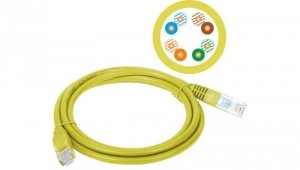 Patch-cord U/UTP kat.5e PVC 2.0m żółty KKU5ZOL2