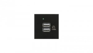 Gniazdo USBx2 z ładowarką Maclean, podwójne, 2.1A fast charge, czarne, MCE728B