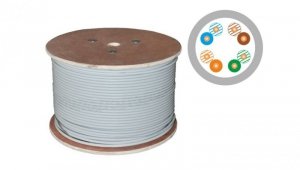Kabel teleinformatyczny U/UTP kat.5e PVC Eca szary ALANTEC /500m/