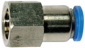 Złączka wtykowa prosta mosiężna niklowana do węża 4, gwint wewnętrzny G1/8w, 124.018-4