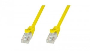 Patch cord Cat5e UTP 0,5m żółty CCA