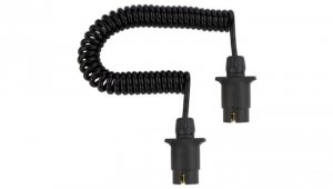 Przewód spiralny QLY-s kabel do przyczepy zakończony plastikowymi wtykami 7-pin 12V 3m