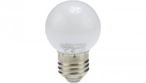 Żarówka LED E27 230V 1W kula biała PCV zimna