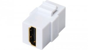 Gniazdo HDMI typu keystone (2x żeńskie), kolor biały ALANTEC MKA-HDMI-B