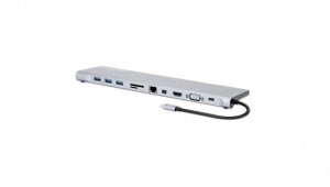 Stacja Dokująca USB-C do HDMI, MiniDP, VGA, RJ45, 3x USB, SD