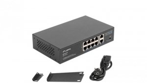 Switch RACK 10x port RJ45 (Fast Ethernet, w tym 8x PoE+ i 2x UpLink 1Gb/s) przełącznik niezarządzalny RSFE-8P-2GE-120