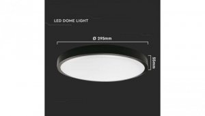Plafoniera LED 24W 2400lm 4000K IP44 Okrągła fi295 Mleczny Czarna Ramka 7637