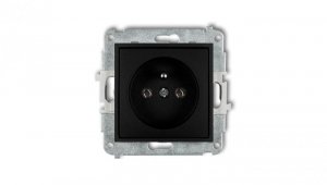 ICON Mechanizm gniazda pojedynczego z uziemieniem 2P+Z (bez przesłon torów prądowych) czarny mat 12IGP-1z