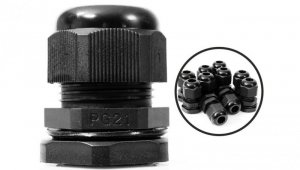 DŁAWIK KABLOWY CZARNY DŁAWNICA PG 21 IP68 1SZT PG 21 BLACK