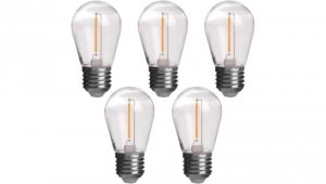Żarówka LED E27 230V 1W 60lm kula biała ciepła 5 sztuk do girland