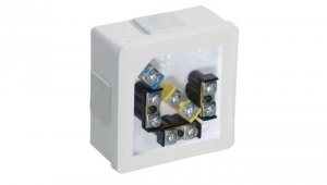 Puszka instalacyjna natynkowa typu KLIK z dławikami gumowymi 86x86x40mm hermetyczna IP55 biała ViPlast