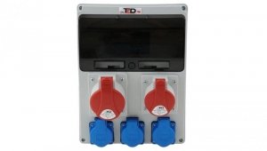 Rozdzielnica budowlana BERYL 32A/5P + 16A/5P + 3Gs 230V 04.120