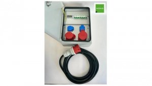 IP54 Metalowa rozdzielnica ścienna CEE 32A 16A 2x230V z kablem miernika mocy 5m 94V-6