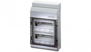 Rozdzielnica natynkowa hermetyczna 2x12 modułów IP54 295x458x129mm plastikowa drzwi transparentne HENSEL