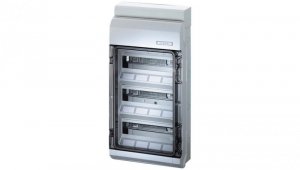 Rozdzielnica natynkowa hermetyczna 3x12 modułów IP54 295x583x129mm plastikowa drzwi transparentne HENSEL