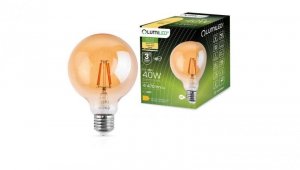 Żarówka Dekoracyjna Kulista LED E27 G125 4W 470lm 2000K Ciepła 360 LUMILED Globe Amber