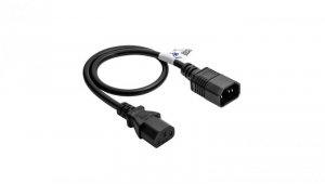 Kabel zasilający Akyga AK-PC-14A przedłużacz CCA IEC C13 / C14 0.5m