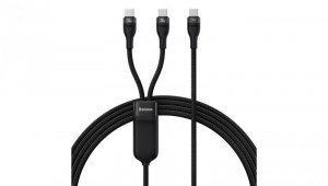 Baseus Flash Series Ⅱ kabel do szybkiego ładowania 2w1 USB-C - 2xUSB-C 100W 1.5m czarny