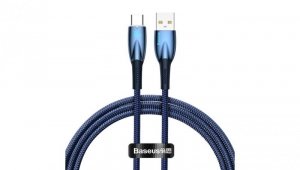 Baseus Glimmer Series kabel do szybkiego ładowania USB-A - USB-C 100W 480Mb/s 1m niebieski