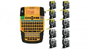 Drukarka etykiet DYMO Rhino 4200 dla elektryka, instalatora, przemysłu s0955990 + 5 taśm DYMO IND 12mm x 1,5m (żółta / czarny na