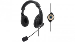 Zamknięte słuchawki USB stereo z mikrofonem, regulacja audio 179843 /1.5 m/