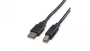 ROLINE USB 2.0 kabel, type A-B, zwart, 0,8 m