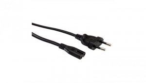 VALUE Kabel zasilający Euro z płaską wtyczką do C7, 2-biegunowy, czarny, 1 m