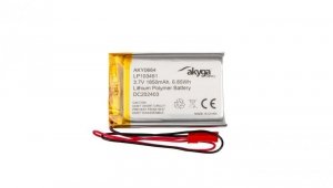Akumulator litowo-polimerowy Akyga AKY0664 LP103451 Li-Po 3.7V / 1850mAh PCM JST 2.54 2-Pin 150mm