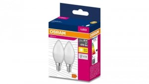2PAK Żarówka LED E14 B35 4,9W = 40W 470lm 3000K Ciepła 220 OSRAM VALUE