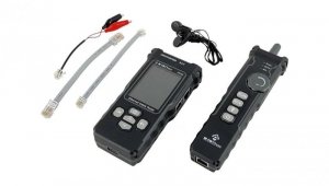 Zaawansowany tester kabli sieciowych z funkcjami PoE, śledzenia, pomiaru długości i testowania ciągłości z wyświetlaczem ALANTEC