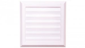 Kratka wentylacyjna 130x130mm fi 100mm biała żaluzja+sznurek rozpieracze T38