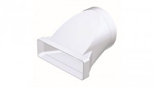 Łącznik kanału płaskego i okrągłego 90x220mm fi 150mm w płaszczyźnie stycznej biały KP90-3