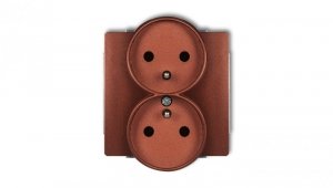 DECO Gniazdo podwójne z/u brązowy metalik 9DGPR-2zp