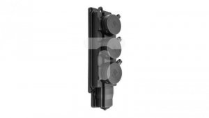 Listwa /rozgałęźnik/ do przedłużacza 3-gniazda z/u gumowe czarne IP44 D.3159/3