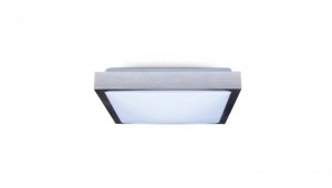 Lampa plafon PLATO-K-S 2 x E27 300x300 kwadrat ramka srebrna szczotkowana PMA