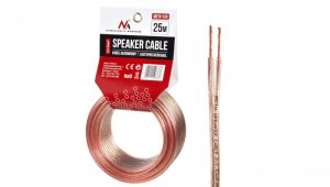 Kabel głośnikowy Maclean MCTV-510 2*1.5mm2 / 48*0.20CCA 3,5*7,0mm TRANSPARENT PVC 25m MCTV-510