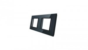 Livolo PODWÓJNA CZARNA RAMKA SZKLANA 150 x 80mm GPF-2-62