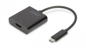 Adapter graficzny HDMI 4K 30Hz UHD na USB 3.1-C z audio czarny dł. 15cm DA-70852