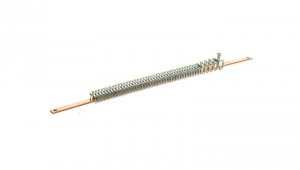 Szyna zbiorcza miedziana 12x4x455mm z zaciskami przyłączeniowymi 037302