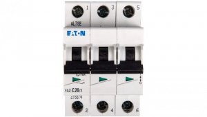 Wyłącznik nadprądowy 3P C 20A 15kA AC FAZ C20/3 278874