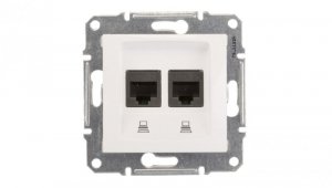 Sedna Gniazdo komputerowe podwójne RJ45 kat.5e UTP białe SDN4400121