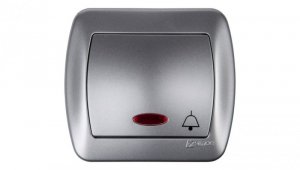 Simon Akord Przycisk /dzwonek/ z podświetleniem aluminium metalizowane AD1L/26