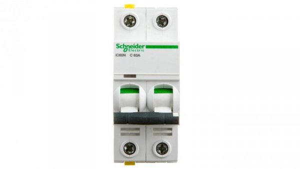 Wyłącznik nadprądowy 2P C 63A 6kA AC iC60N-C63-2 A9F04263