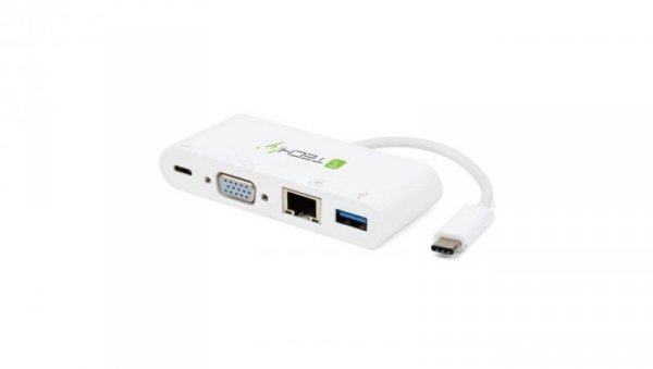 Adapter USB-C 3.1 na VGA/GIGABIT RJ45/USB-A 3.0/USB-C PD IADAP USB31-DOCK2