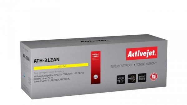 Toner Activejet ATH-312AN (zamiennik Canon, HP 126A CRG-729Y, CE312A Premium 1000 stron żółty)