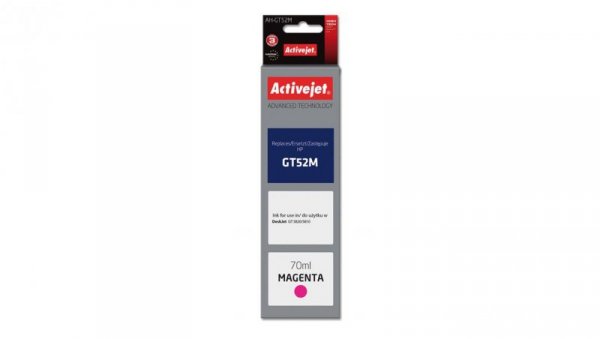 Tusz Activejet AH-GT52M (zamiennik HP GT52M M0H55AE Supreme 70 ml czerwony)