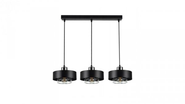 Lampa LOFT IDA-S W2 3xE27 wisząca czarno srebrny