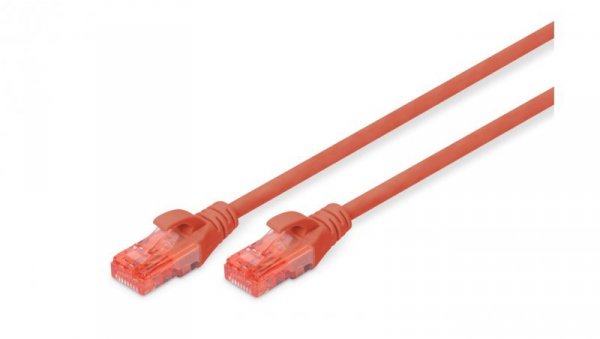 Kabel krosowy (patch cord) RJ45-RJ45 kat.6 U/UTP AWG 26/7 PVC 7m czerwony DK-1612-070/R